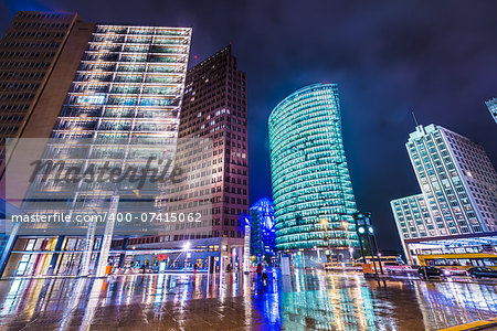 Berlin, Germany cityscape at Potsdamer Platz financial district.