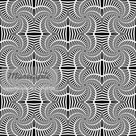 Design seamless uncolored swirl movement pattern. Abstract decorative striped textured background. Vector art