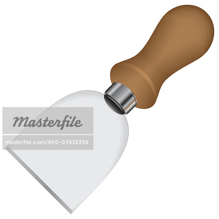 Cheese knife with a broad blade. Vector illustration.