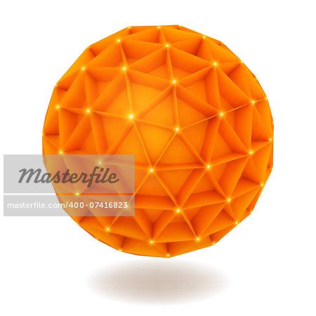 Orange sphere.The illustration contains transparency and effects. EPS10