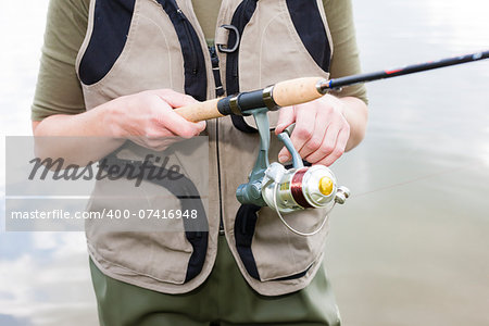 detail of fishing woman