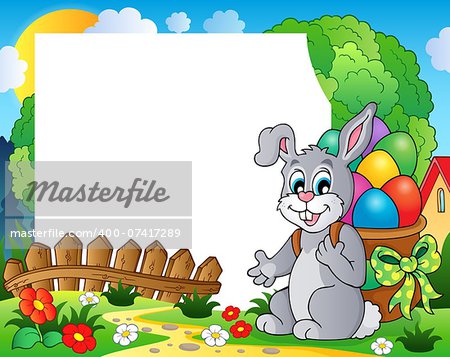 Frame with Easter bunny theme 4 - eps10 vector illustration.