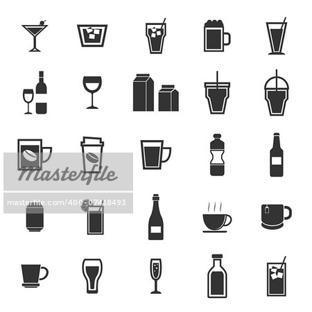 Drink icons on white background, stock vector