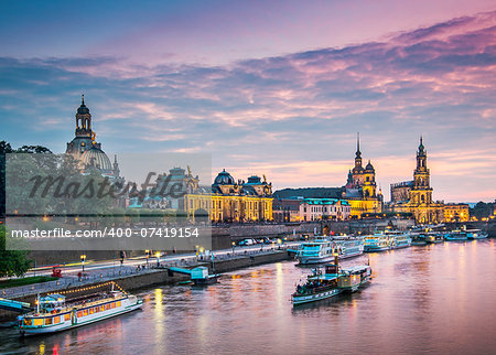 Dresden, Germany above the Elbe River.