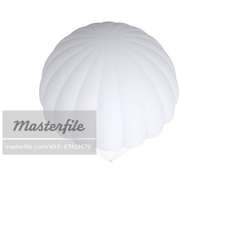 White parachute. Isolated render on a white background