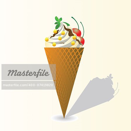 colorful illustration with ice cream for your design