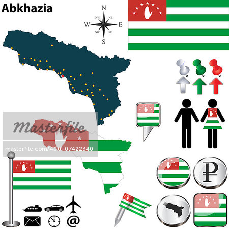 Vector map of Abkhazia on white background