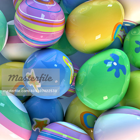 Easter eggs closeup