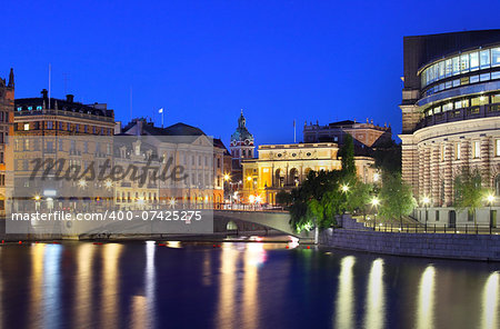 Stockholm city at night