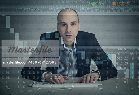 man working on computer