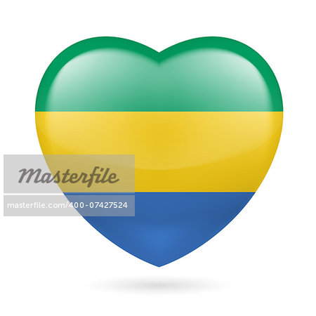 Heart with Gabonese flag colors. I love Gabon