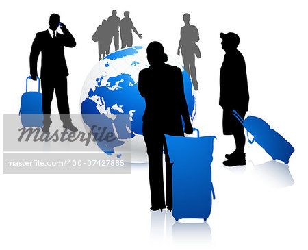 People traveling around the world Original Vector Illustration Traveling Around The World Ideal for business concepts