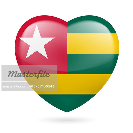 Heart with Togolese flag colors. I love Togo