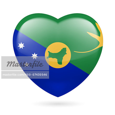 I love Christmas Island. Heart with flag design