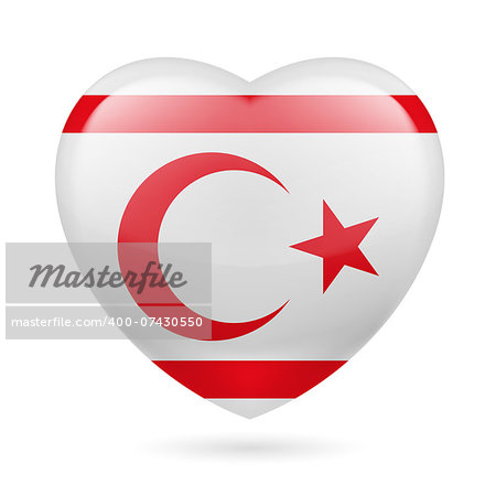 I love Northern Cyprus. Heart with flag design