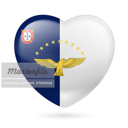 I love Azores. Heart with flag design