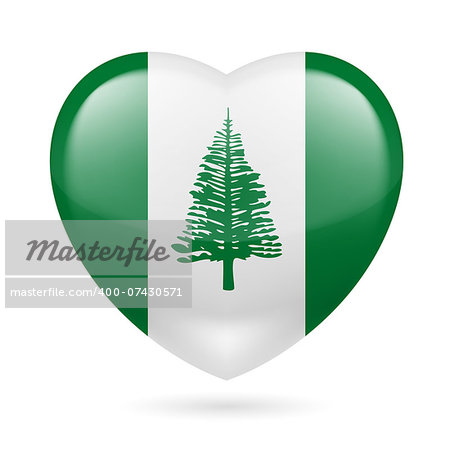 I love Norfolk Island. Heart with flag design