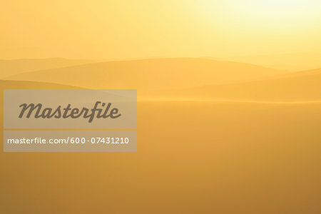 Golden Glow on Sand Dunes with Morning Mist, Matruh, Great Sand Sea, Libyan Desert, Sahara Desert, Egypt, North Africa, Africa