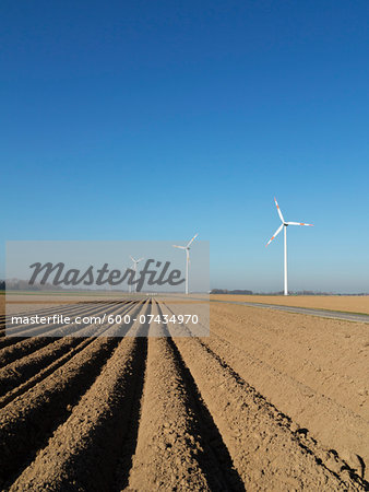 Wind Turbines in Countryside