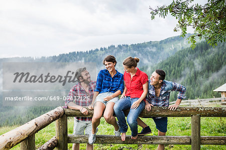 Portrait of four friends, Tyrol Austria Portrait of four friends, Tyrol Austria