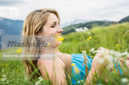 Woman enjoying the meadow