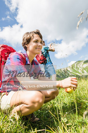 Young couple hiking, Tyrol, Austria