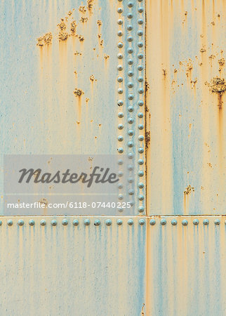 Detail of rusty oil storage container