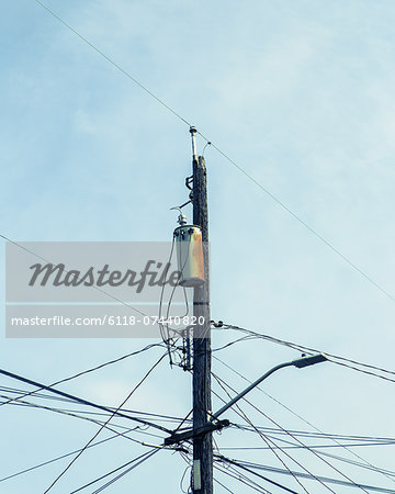 Telephone pole and power lines, Seattle