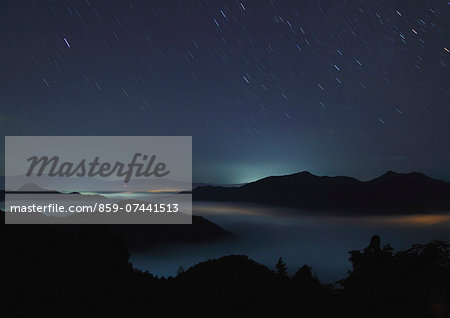 Izushi Town landscape at night