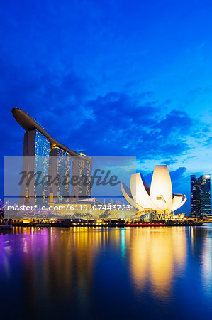 Marina Bay Sands Hotel and Arts Science Museum, Singapore, Southeast Asia, Asia