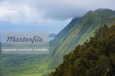 Kalaupapa overlook on the island of Molokai , Hawaii, United States of America, Pacific