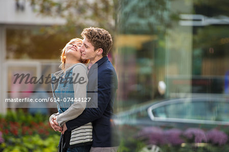 Couple hugging, Toronto, Ontario, Canada