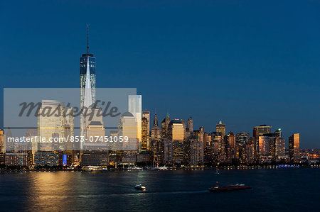 Skyline of Manhattan mit One World Trade Center, New York, USA