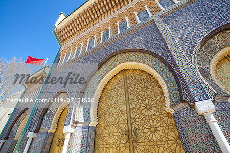 Royal Palace door, Fes, Morocco, North Africa, Africa