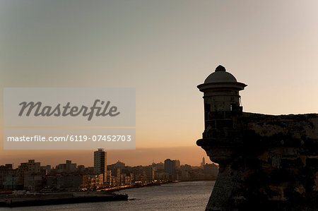 El Morro fortress at sunset, Havana, Cuba, West Indies, Central America