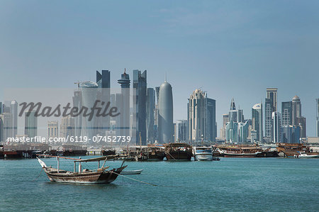 Futuristic skyscrapers in Doha, Qatar, Middle East