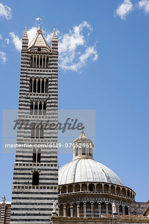 Campanile and Dome of Duomo, Sienna, Tuscany, Italy Campanile and Dome of Duomo, Sienna, Tuscany, Italy