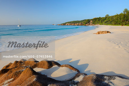 Rocks on Beach at Petit Anse, La Digue, Seychelles