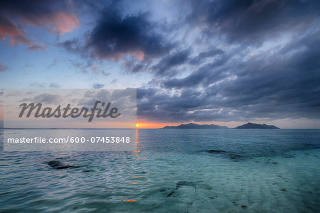 Sunset at Anse Source d´Argent, La Digue, Seychelles