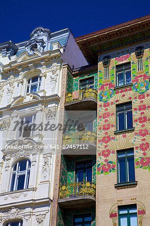 Otto Wagner's Art Nouveau Apartments, Majolica House, Vienna, Austria, Europe