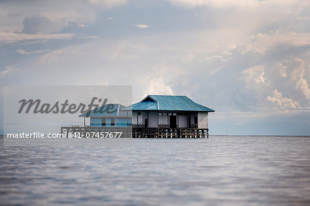 A house over the ocean, Togian Islands, Sulawesi, Indonesia, Southeast Asia, Asia