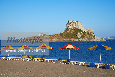 Beach on Kefalos Bay looking out to Kastri Island, Kos, Dodecanese, Greek Islands, Greece, Europe Beach on Kefalos Bay looking out to Kastri Island, Kos, Dodecanese, Greek Islands, Greece, Europe