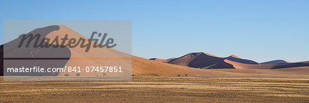 Iron red dunes in the late afternoon sun at Sossusvlei, Namib Naukluft, Namibia, Africa