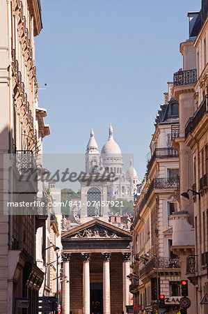 The Basilica of Sacre Coeur through the streets of Paris, France, Europe