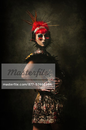 Portrait of a neo baroque woman in smoke Portrait of a neo baroque woman in smoke