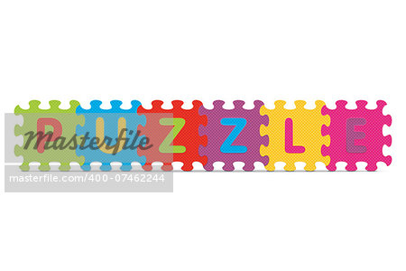 "PUZZLE" written with alphabet puzzle - vector illustration