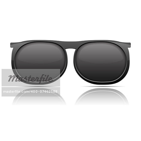 Sunglasses with reflection on white background, vector eps10 illustration