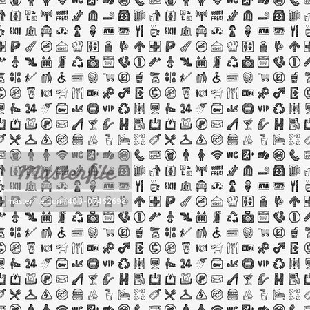 seamless doodle public sign pattern