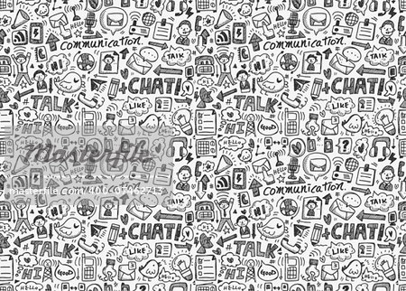 seamless doodle communication pattern