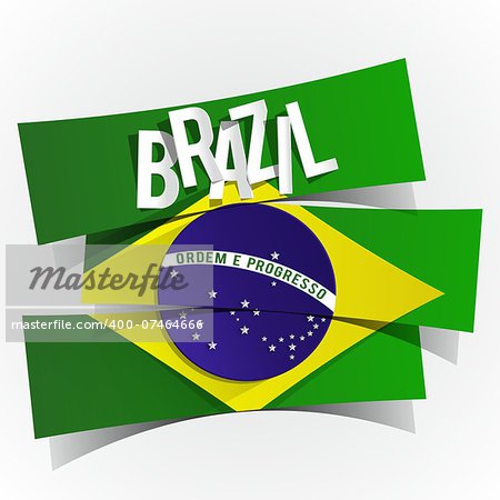 Creative Abstract Brazilian Flag vector illustration